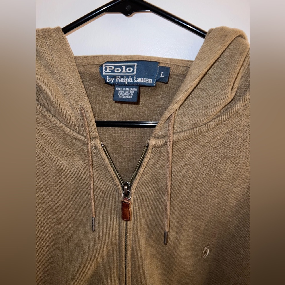 Polo Ralph Lauren Women’s Zipper Hooded Sweatshirt, size Large, in light olive